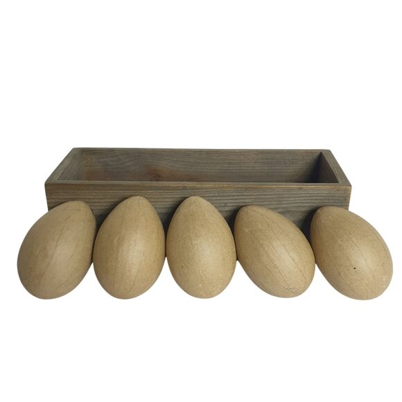 Vintage Butterfly Brand Golden Wax Stringless Beans 13" Box Brown Mache Eggs - Picture 2 of 3